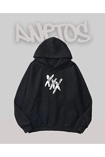 Anetos XXX Design Black Front cu imprimeu Swea tricou