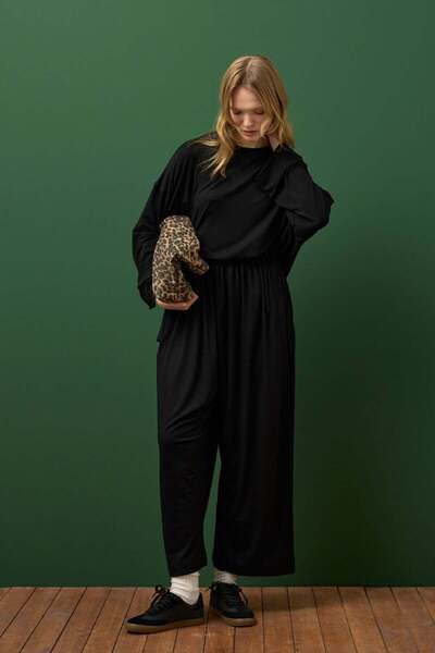 Ceylan Otantik Black Viscose Relax Set