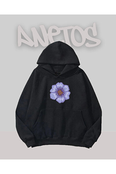 Anetos سويت شيرت مور سيتشيك 7 بتصميم أسود مطبوع من الأمام