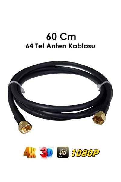 Vwin 1 Metre 64 Tel Rg6/U4 Hazır Gold Uçlu Uydu Çanak Anten Kablosu “Hazır Ta...