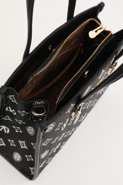 Levidor Black Lvd Printed Handbag