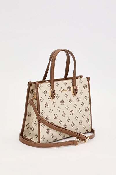 Levidor Camel Lvd Printed Handbag
