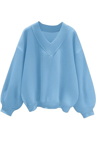 BENROMA Унисекс суитшърт с V-образно деколте