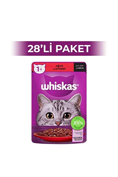 Pouch Sos İçinde Sığır Etli Yetişkin Kedi Konservesi 85 gr 28 Adet