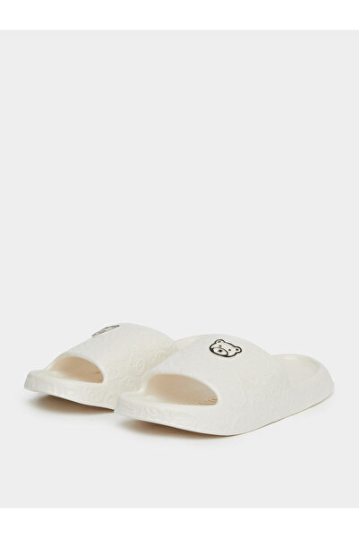 Styli Bear Print Slip On Slides