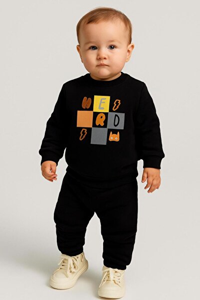 NoveraM طقم رياضي للأطفال بثلاث خيوط 9-12-18-24 شهرًا |   طقم سويت شيرت وبنطل...