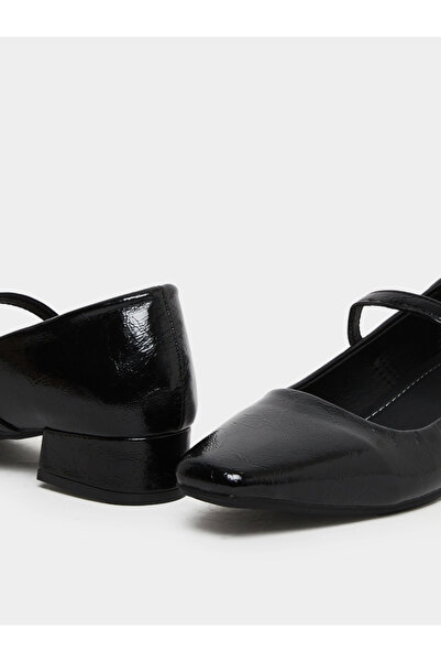 Take Two By Styli Black Block Heel Mary Jane Shoes