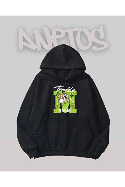 Anetos Μαύρο μπλουζάκι με σχέδιο Bugs Bunny Style με τύπωμα