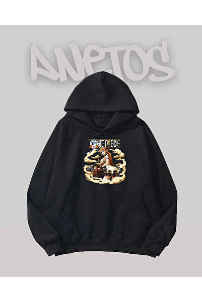 Anetos Design One Piece Namı Negru Față cu imprimeu Swea tricou