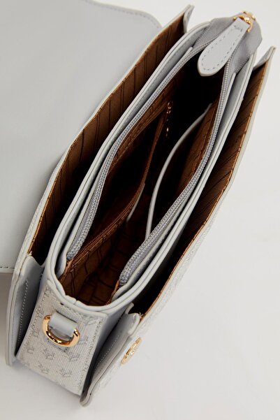 Levidor Gray Logo Monogram Pattern Handbag