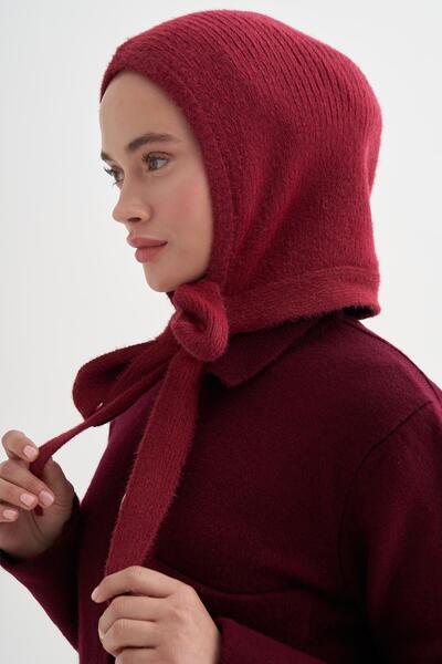 carell Knit Balaclava Beanie Headgear Burgundy
