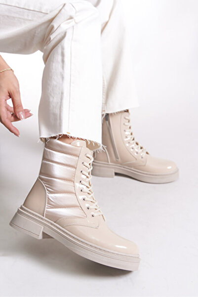 ich1one Mylriara Kadın Bağcıklı Fermuarlı Günlük Postal Bot 001207 Rugan