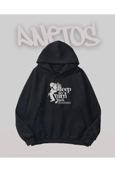 Anetos Designul omului care gândi, negru în față cu imprimeu Swea tricou