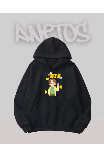 Anetos Bts 3 Design Negru Față cu imprimeu Swea tricou
