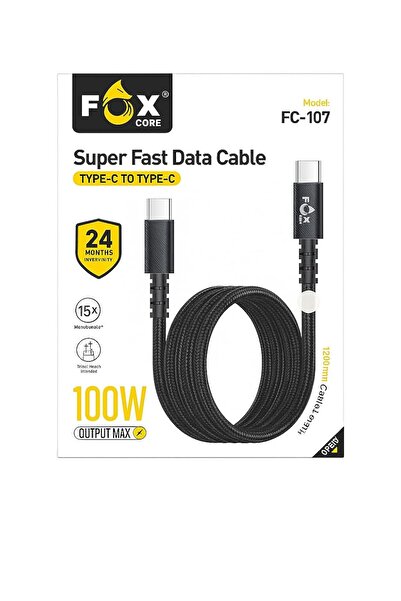 Fox كابل شحن فائق السرعة 120 سم، كفاءة وجودة عالية، يدعم جميع أجهزة iPhone وAndroid P