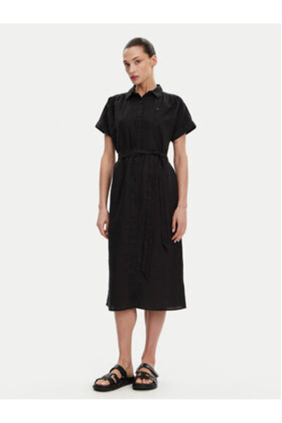 Tommy Hilfiger Rochie tip cămașă pentru femei WW0WW44653 Negru