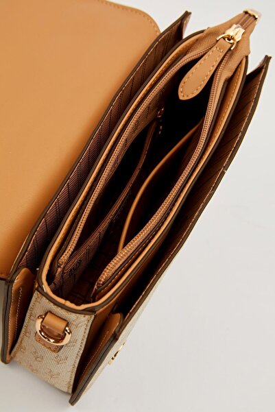 Levidor Khaki Logo Monogram Pattern Handbag