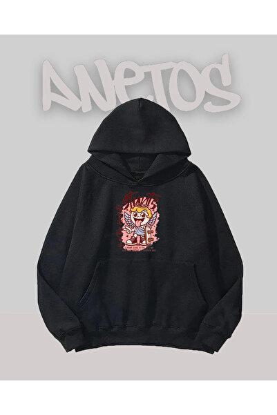 Anetos Μαύρο μπλουζάκι μπροστά με τύπωμα με σχέδιο Stunts