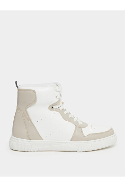 Styli Panelled High-Top Lace Up Sneakers