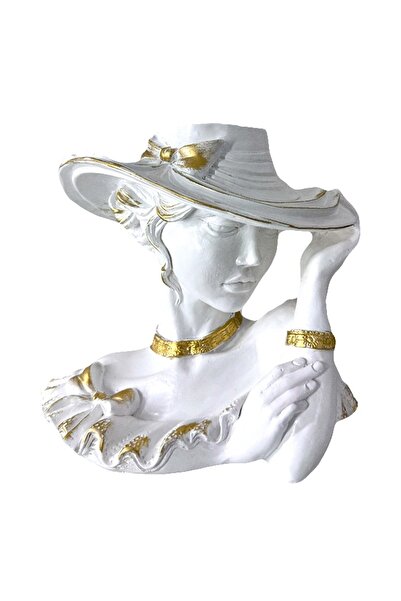 velve Vaza Hat Flower Lady, Alb, 30 cm