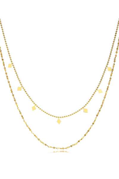 Hinari Colier din oțel inoxidabil placat cu aur de 18k, echilibru perfect