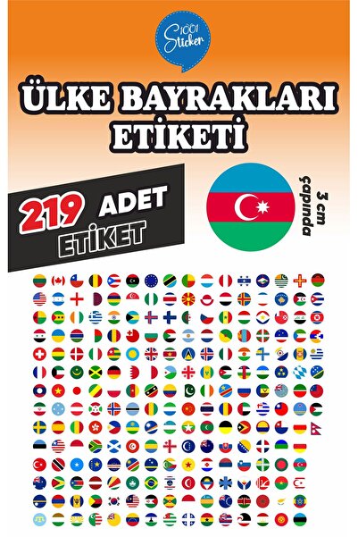 1001 sticker ÜLKE BAYRAKLARI ETİKETİ