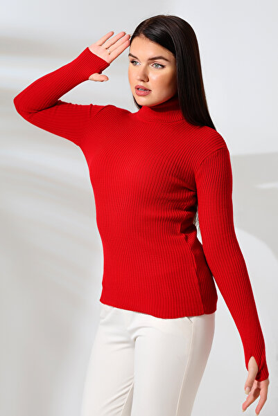 Aselim Butik Parmakli Balikçi Yaka Tri̇ko Bady