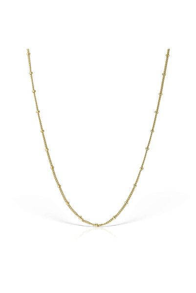 Hinari Colier din argint 925 placat cu aur de 18k cu mărgele aurii