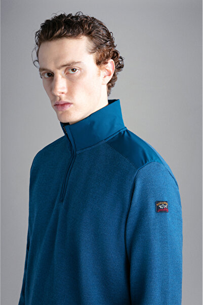 PAUL&SHARK MEN'S ZIPPED PULLOVER C.WWOOL