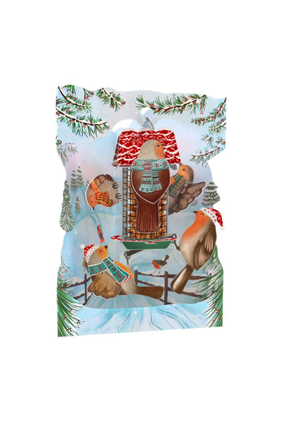 Santoro Felicitare 3D Swing Cards Vrabiile Craciunului