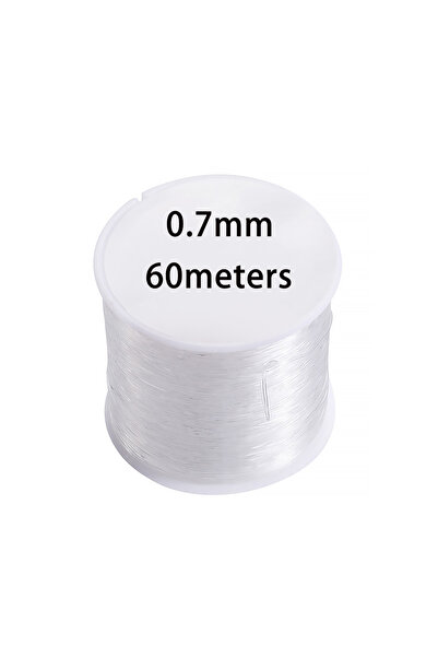 Choice 0.7 مم - 60 متر شفاف 0.4-1.0 مم حبل مرن خيط خرز خيط مطاطي خط صناعة الألياف للمجوهرات