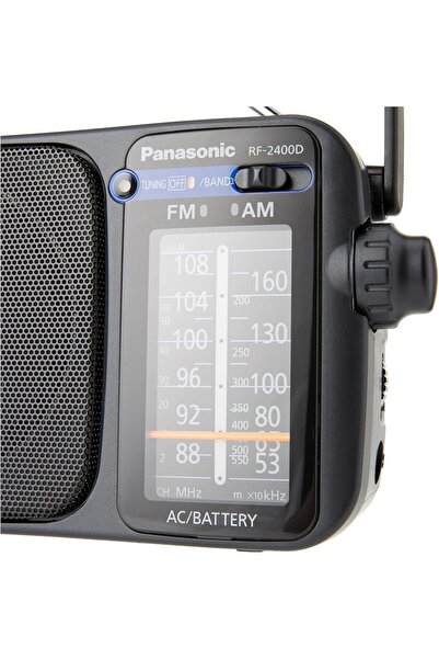 PANASONIC راديو FM تناظري محمول RF-2400D، أسود