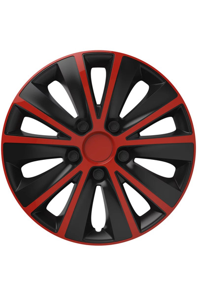 Cridem Set capace roti auto Rapide 4buc - Rosu/Negru - 14''