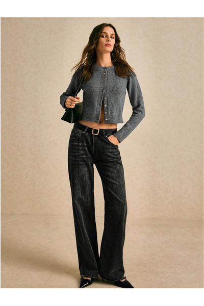 Samin Women's Buttoned Basic Knitwear Cardigan