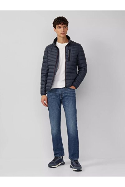s.Oliver Men's lightweight quilted jacket with contrasting sporty details, Dark Navy