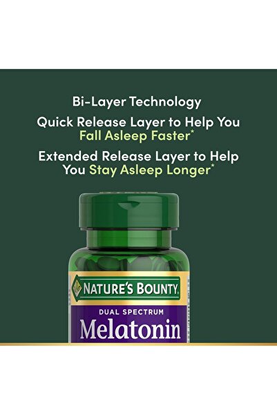 Nature's Bounty Melatonin 5mg Dual Spectrum, 60 Bi-Layer Tablets