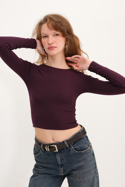 Addax Long Sleeve Basic Blouse B1845