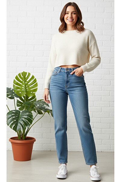 ARDSU Pantaloni de damă cu talie înaltă, blugi subțiri și confortabili,