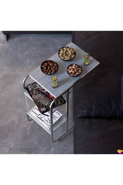 Modilayn C Yan Sehpa Dar Boy Tekerlekli Çalışma, Atıştırmalık, Yemek, Laptop ...