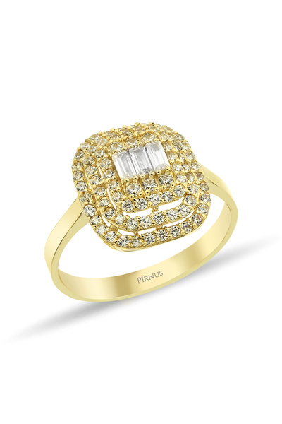 Pirnus Diamond Altın Baget Yüzük