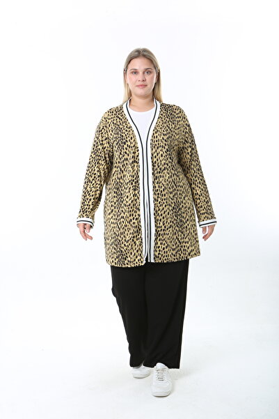 XL Modam Women's Lycra Patterned Oversized Cardigan