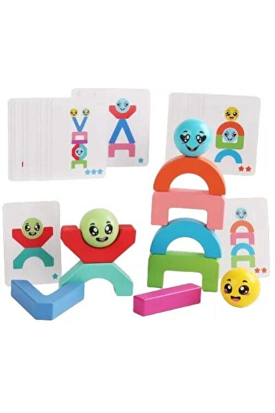 OEM Wooden Montessori Construction and Balancing Game, Multicolored