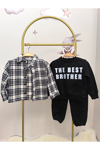 kidsense Plaid Shirt and Beret 4-Piece Boys' Set