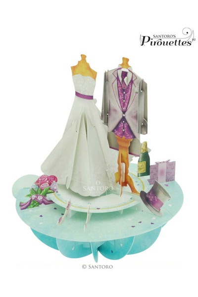 Santoro Felicitare 3D Pirouettes Nunta, mire si mireasa