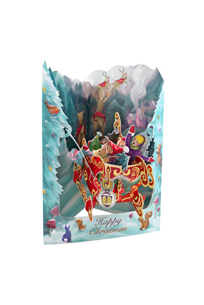 Santoro Felicitare 3D Swing Cards Cu sania lui Mos Craciun