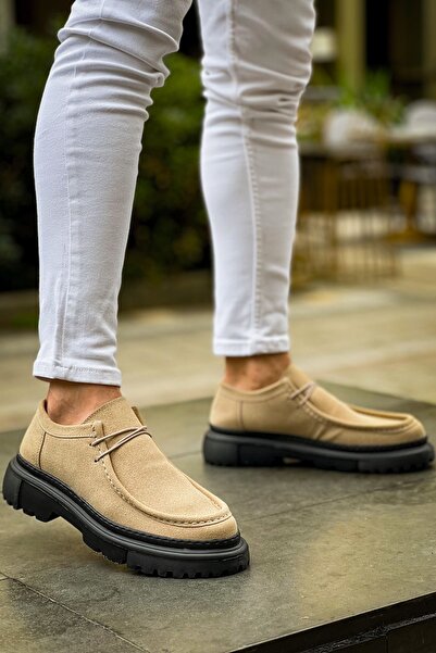 Zerenyus Ανδρικά παπούτσια Casual Premium Style Castle Μπεζ σουέντ