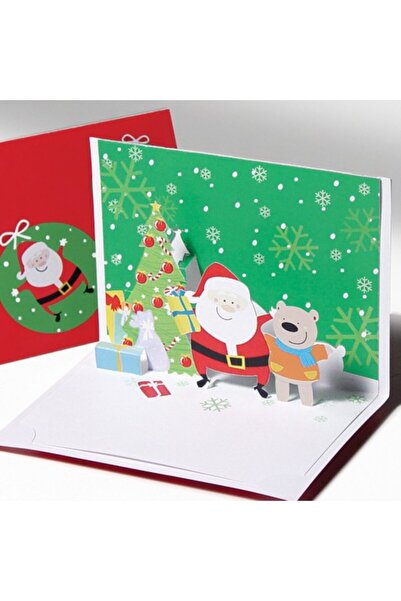 Origami Felicitare 3D tip Mos Craciun cu prietenul sau ursulet