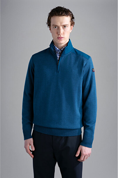 PAUL&SHARK MEN'S ZIPPED PULLOVER C.WWOOL