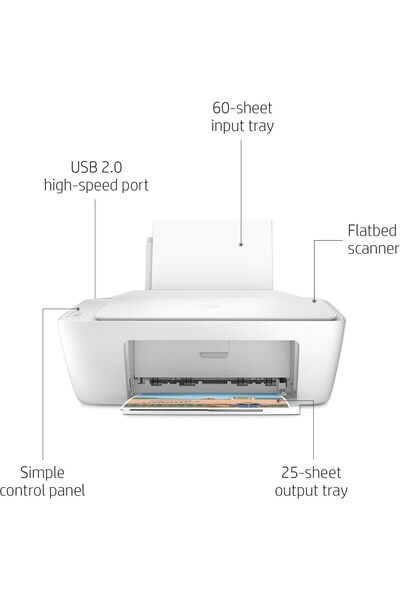 HP DeskJet 2320 All-in-One Printer, Color, Printer for Home, Print, copy, scan, Scan to PDF [7WN42B]