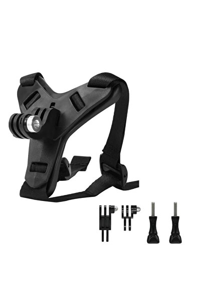 Choice حامل حزام ذقن خوذة دراجة نارية أسود مع حامل لكاميرا GoPro مقاس 13 12 11 10 9 Insta360 SJCAM SJ